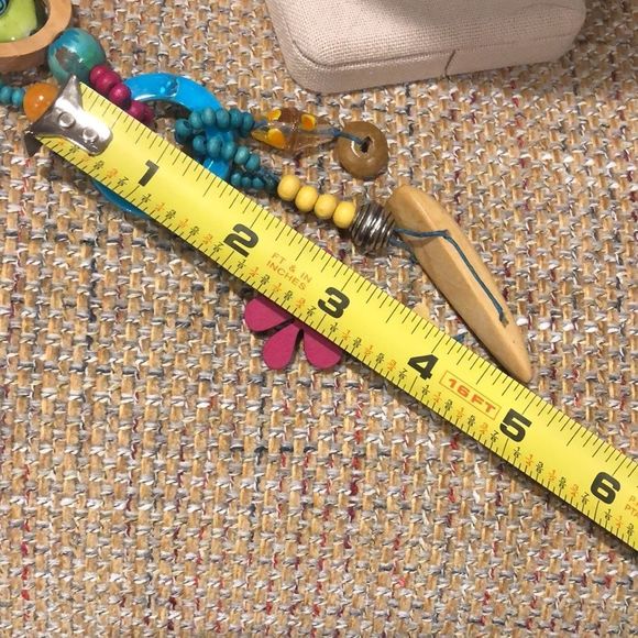 TRESKA Modern Abstract Multicolor MultiMedia Y Drop Necklace - Picture 9 of 9